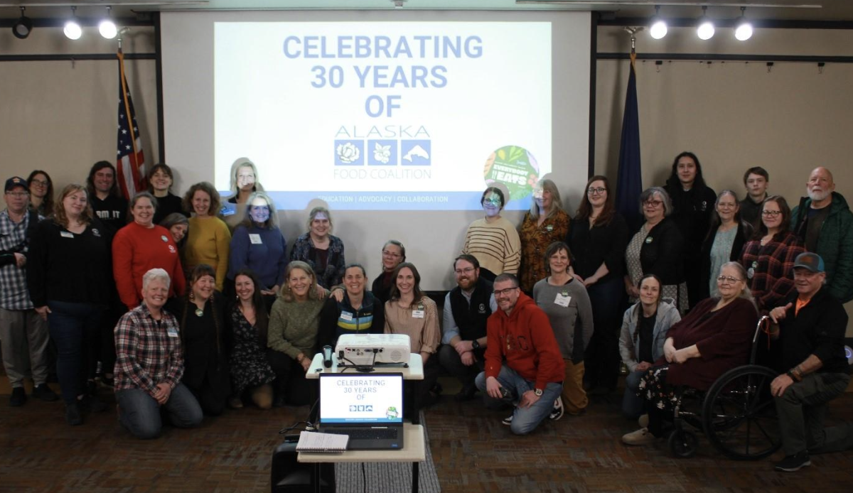 Alaska Food Coalition members gather to celebrate 30 years of fighting hunger as a coalition.